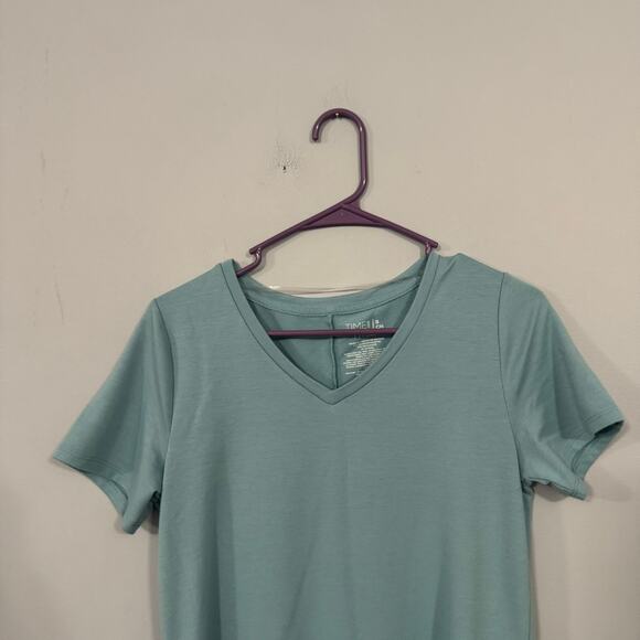 NWOT Time and Tru T-Shirt Dress w/ Pockets Size Small / 4 - 6 Light Blue V-Neck - Picture 4 of 5